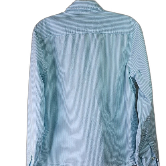 Men's Casual Shirt By Hollister Y2k Button Front Long Sleeve Blue White  Medium - Picture 5 of 5